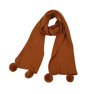 New style female winter shawl with ball pure color long thickened student scarf
