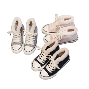 New Design Fashion Hot Canvas Shoes Casual Canvas Plush Fur Warm Winter Shoes For Men