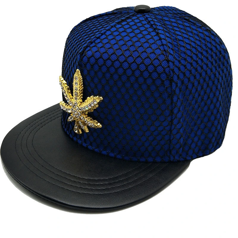 Custom logo snapback cap crystal worn denim adult women leaves canada hat