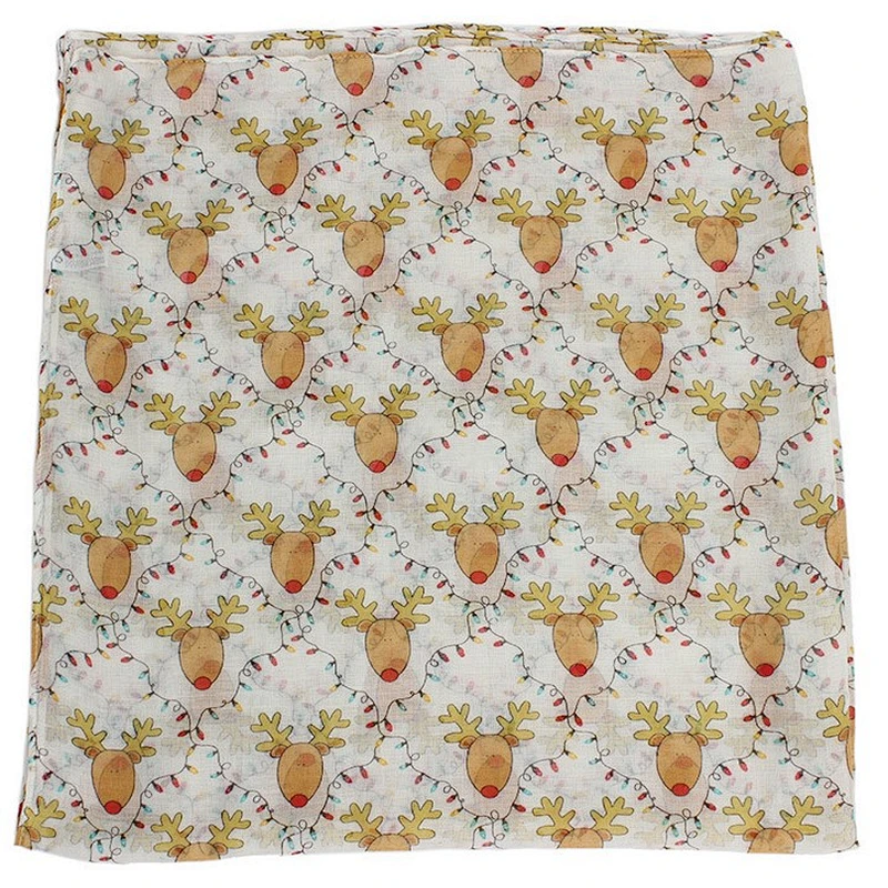 New Christmas cartoon printed scarf with animal fawn knitted shawl scarf