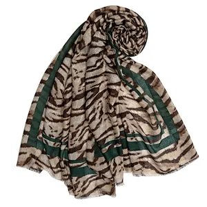 New style fashion striped printed scarf spring and summer cotton and linen sunscreen scarf