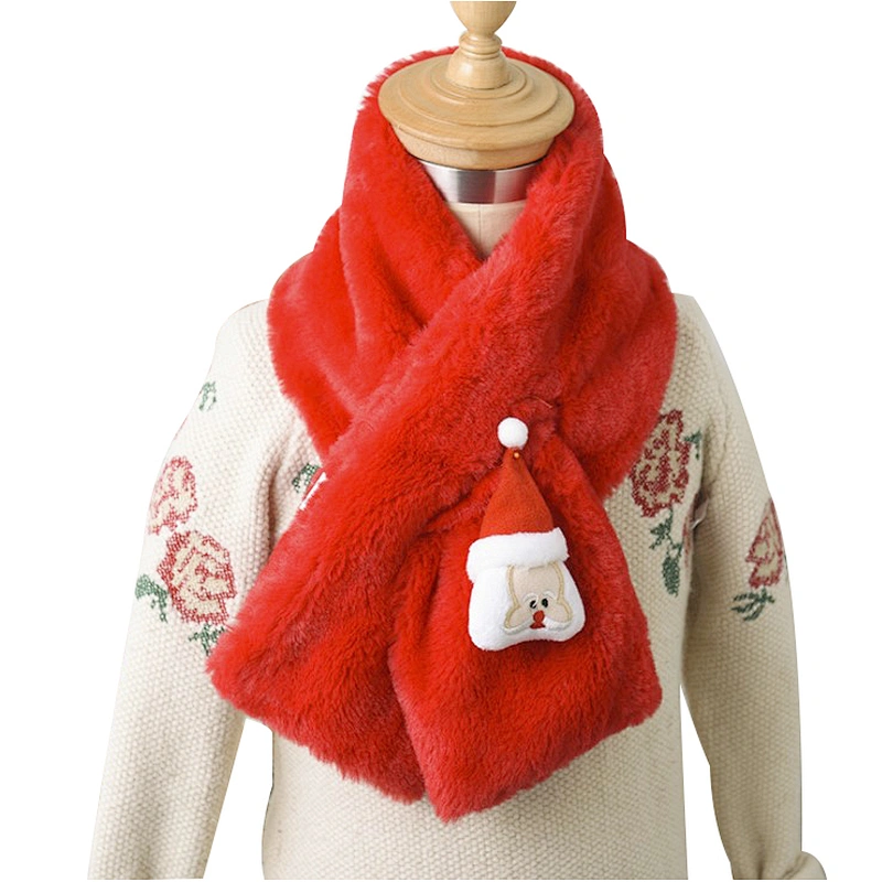 Autumn and winter children's scarf christmas Santa Claus creative cartoon pattern warm scarf