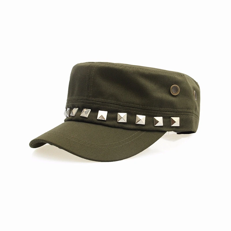 Wholesale professional High Quality Army Green Man Cap Round Hat With Embroidery LOGO