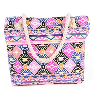 Wholesale Top Quality Canvas Tote Shopping Shoulder Bag Canvas Beach Bags For Women