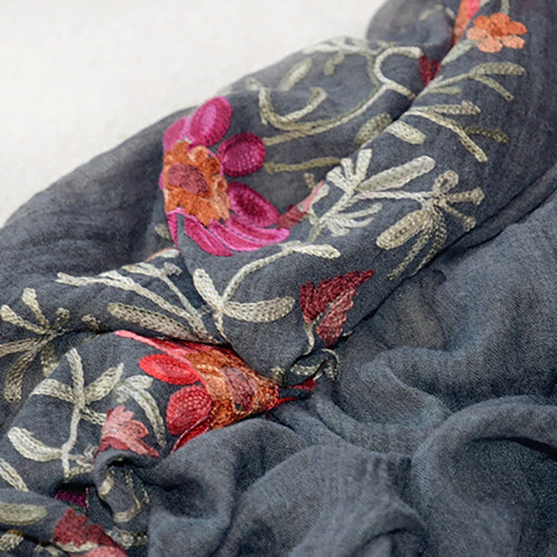 India scarf silk scarf cartoon printed silk fabric hand embroidery designs for saree blouses