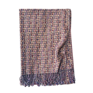 Fashion versatile woven shawl ethnic style  small check scarf