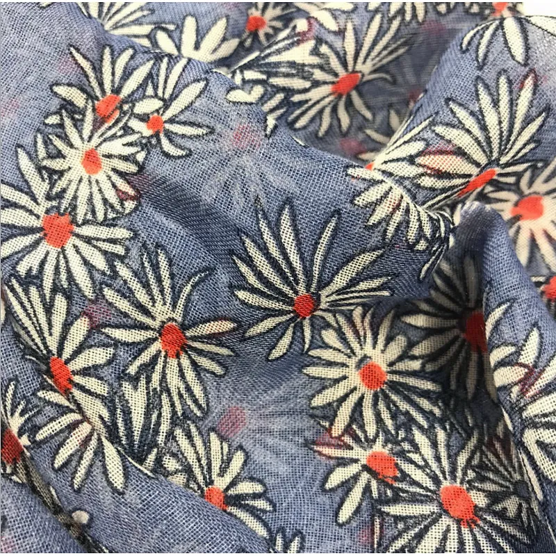 Scarf for woman leisure style sunflower patchwork fabric customized scarf