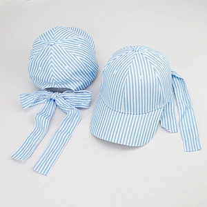 Sorority Hat Southern Monogrammed Seersucker Baseball Cap With Bow Made Yiwu