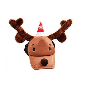 Hot sale funny baseball christmas party hats reindeer christmas baseball cap