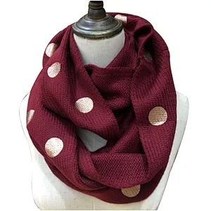 New style winter woollen scarf with polka dot and gold stamping scarf