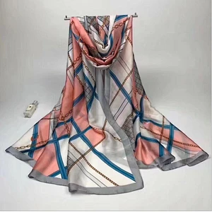 Silk scarf ketchy retro shading beach scarf for women
