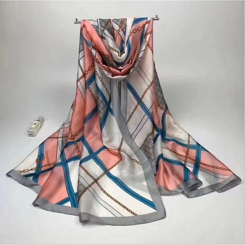 Silk scarf ketchy retro shading beach scarf for women