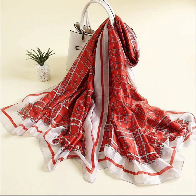 Silk scarf ketchy retro shading beach scarf for women