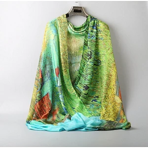 Spray painting scarf spring and autumn Korean version s herringbone silk scarf
