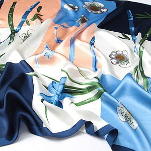 Flashing led scarf hijab two piece scarf silk twill scarf