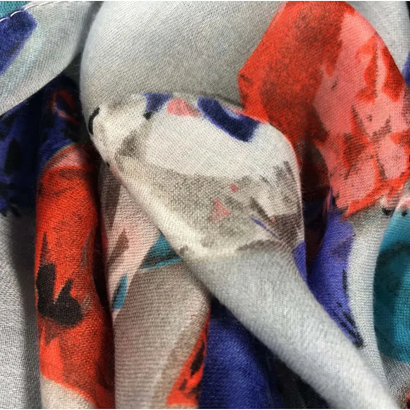 Women's cotton scarf neck fashionable printing floral country style lightweight scarves for ladies and girls