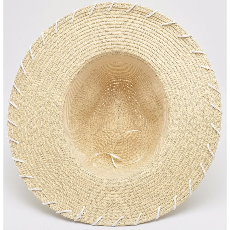 raffia straw fedora hat with flower and leaf decoration wholesale straw hats