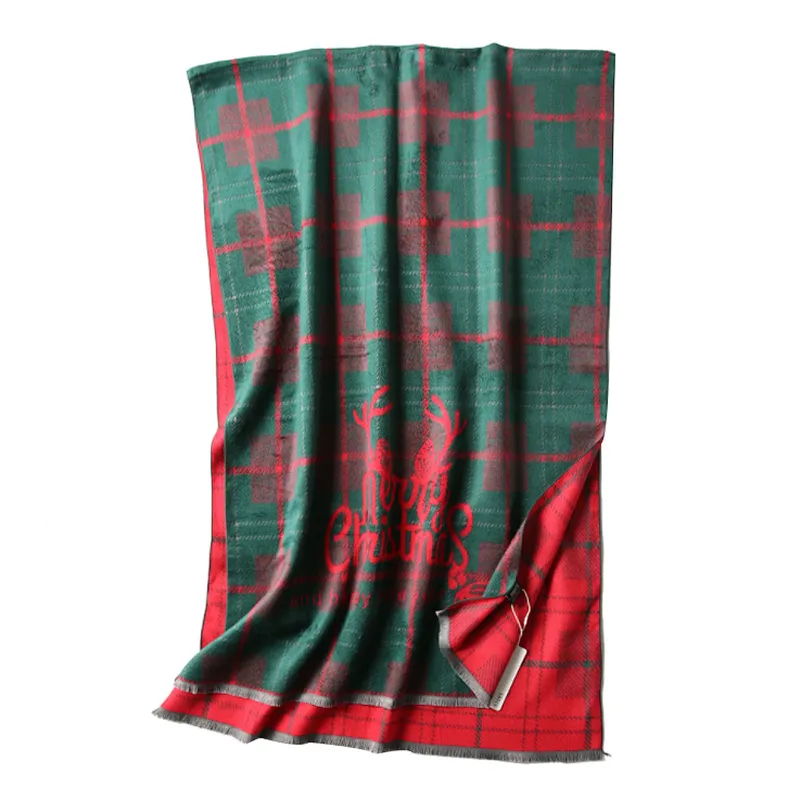 Cute Christmas wool scarf female thickened autumn and winter warm versatile neck scarf