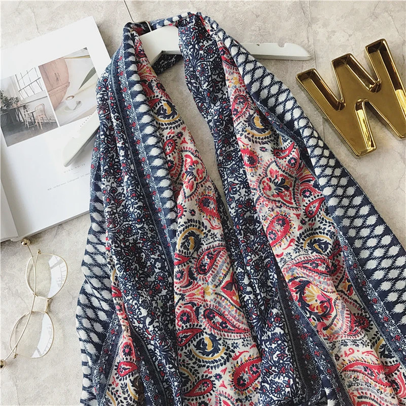 New Arrival Design Printed Scarf High Demand Products India Fashion Beaded Scarfs New Style Hijab Scarf