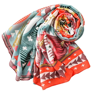 Spring and summer new Korean version color geometric diamond colorful shawl scarf