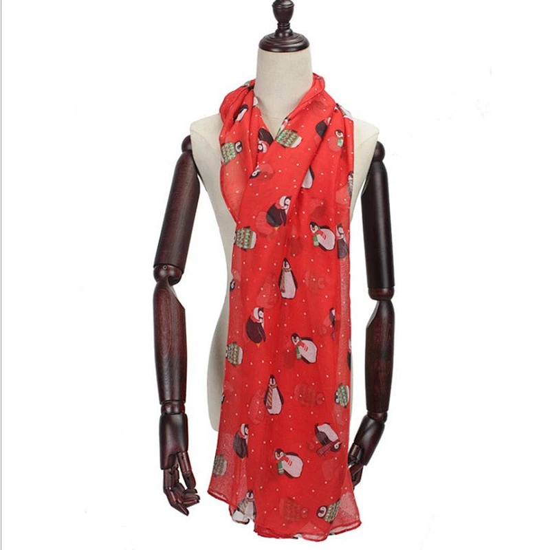 New style Christmas with encrypted penguin scarf for children