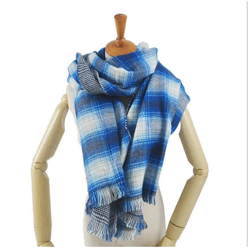New autumn and winter check scarf versatile tassel jacquard shawl