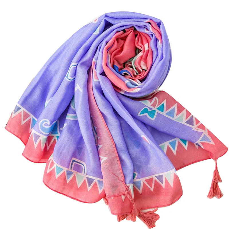 Leisure style cotton and linen shawl fashion pattern scarf