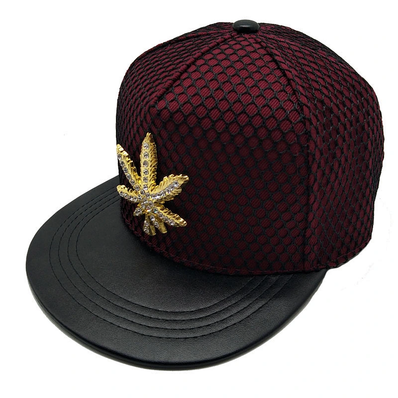 Custom logo snapback cap crystal worn denim adult women leaves canada hat
