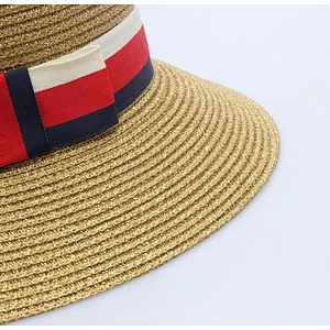 wholesale alibaba sombrero de paja Chapeau de paille fashion floppy paper straw hat with butterfly knot