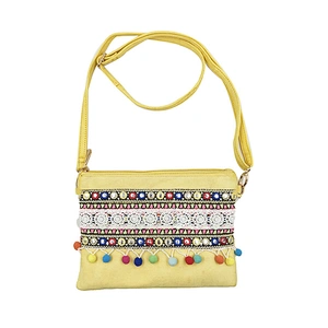 New Products Zipper Pocket Lemon Yellow Ethnic Style Crossbody Bag Women