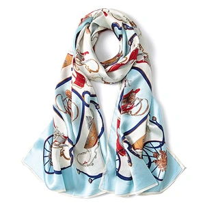New type 45% silk 55% pashmina silk scarf shawls digital print custom design