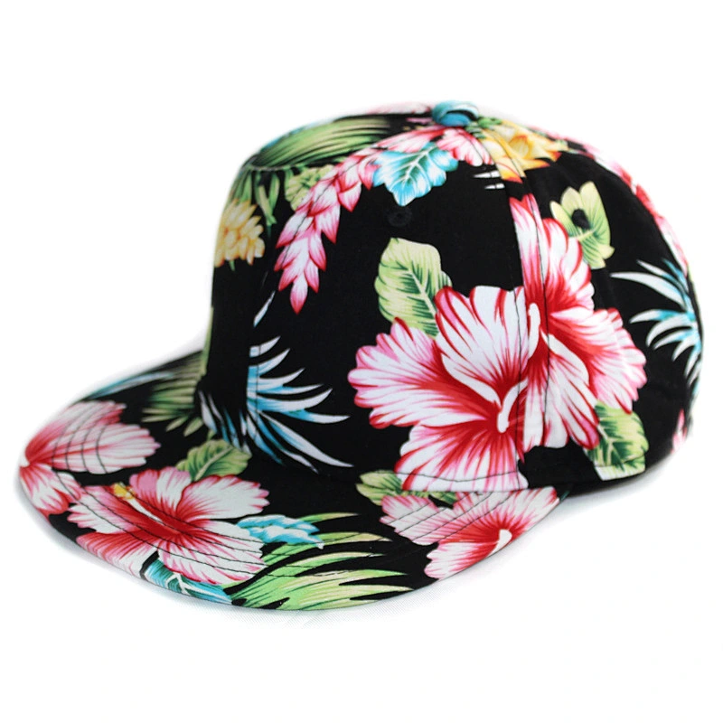 Adult & Kids Fashion Custom Flower Printing Hip Hop Hats Summer Caps Snapback Cap