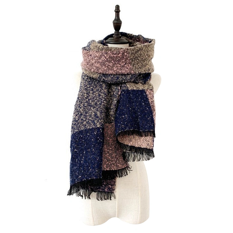 New fashion autumn and winter large checkered scarf thickened colorful scarf shawl
