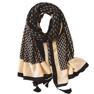 New style fashion black fish-scale printed  Korean version long scarf