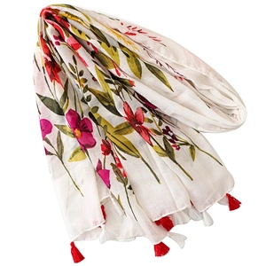 New national flower printed travel seaside holiday sunshade shawl beach towel scarf