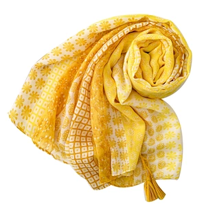 spring and autumn Korean version of joker yellow flower summer long travel shawl scarf