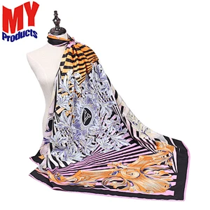 Plaid infinity scarf silk football scarves twill scarf