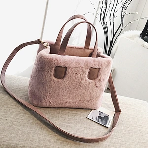 Hot sale classic design handbag ladies bags plush handbag women