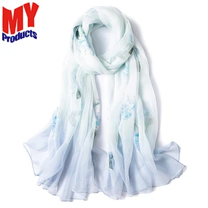 Silk scarf cat silver silk scarf organic scarves