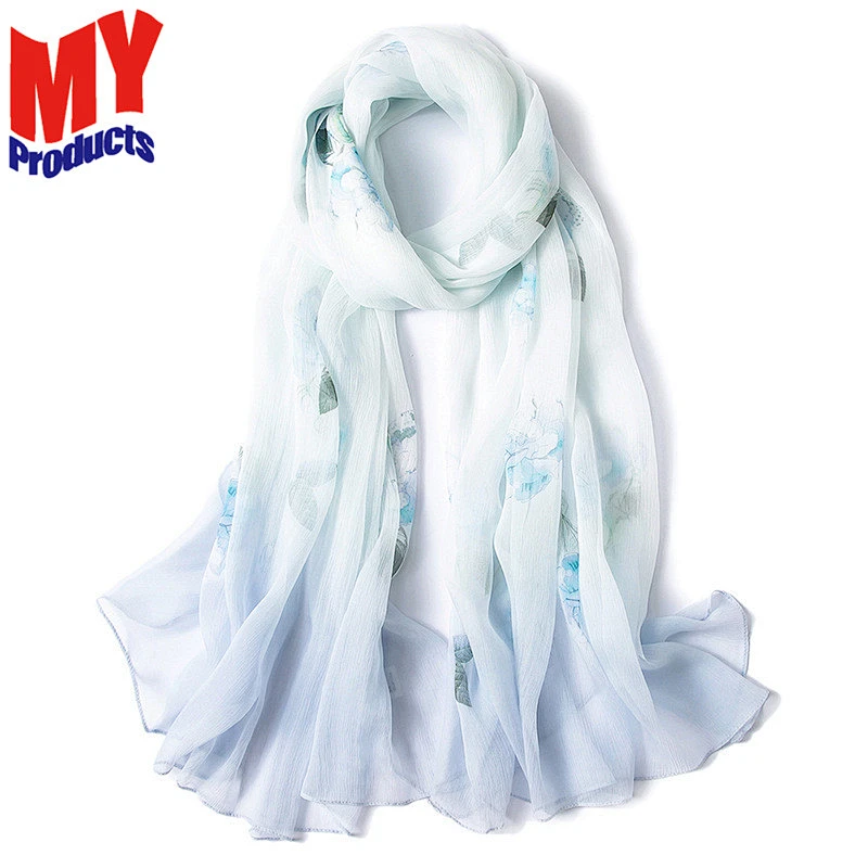 Silk scarf cat silver silk scarf organic scarves