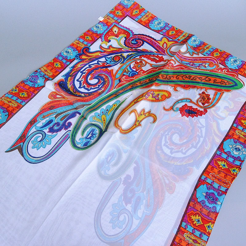 Hot Sell Crochet Patterns Printed Tribal Scarf Ladies Cotton Scarves