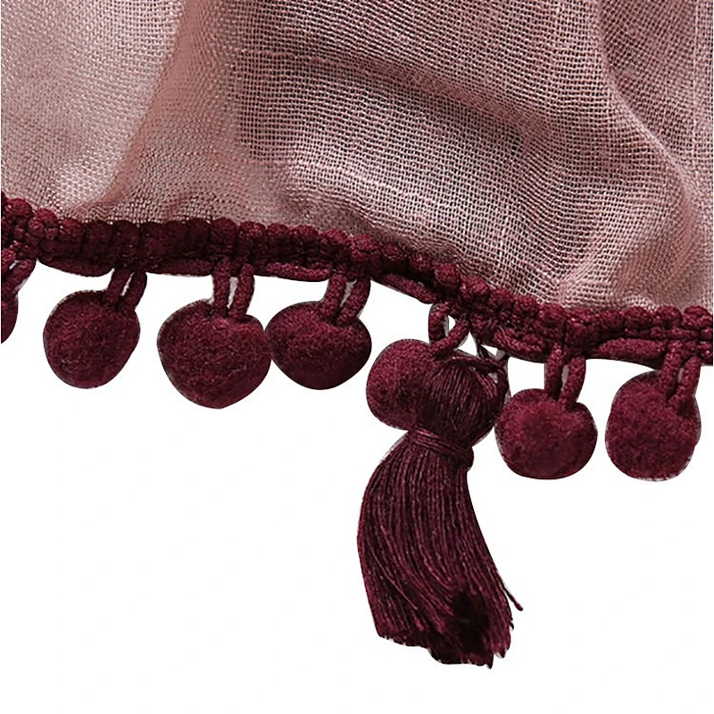 Handwork tassel cotton and linen scarf woman a substitute  hair ball side personality shawl scarf