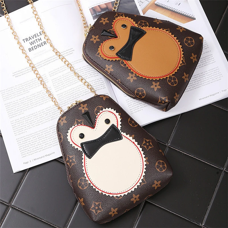 New cartoon design chian shoulder bag fashion girls leather messenger bag