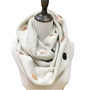New style winter woollen scarf with polka dot and gold stamping scarf