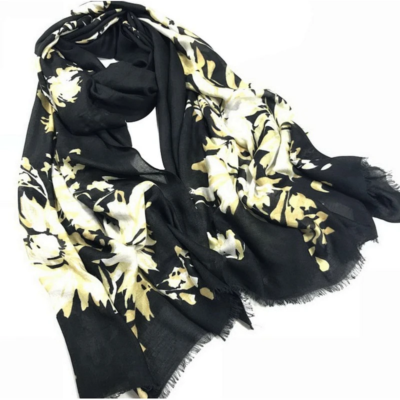 New design rose printed oversize woman scarf