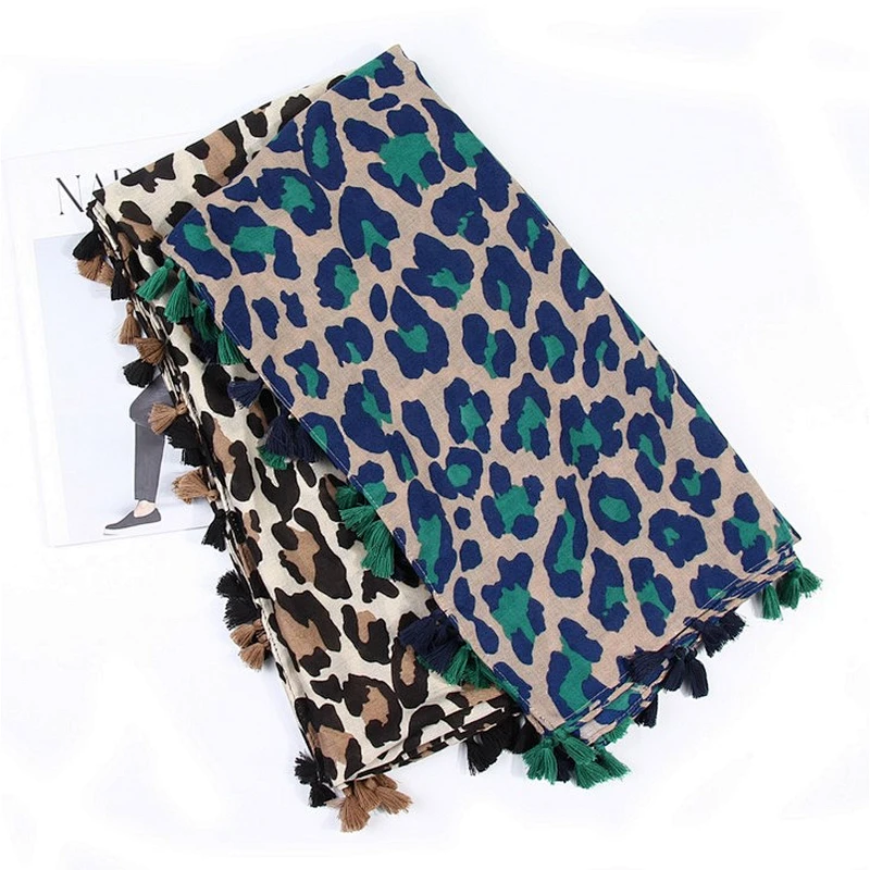 New style autumn and winter new fashion leopard-print with  tassels woman scarf