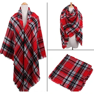 Cashmere large square towel blended color plaid skin-friendly scarf women winter warm versatile shawl