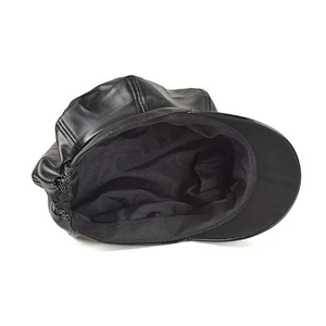 Retro PU leather painter hat octagonal hat handsome wild pumpkin hat solid color beret