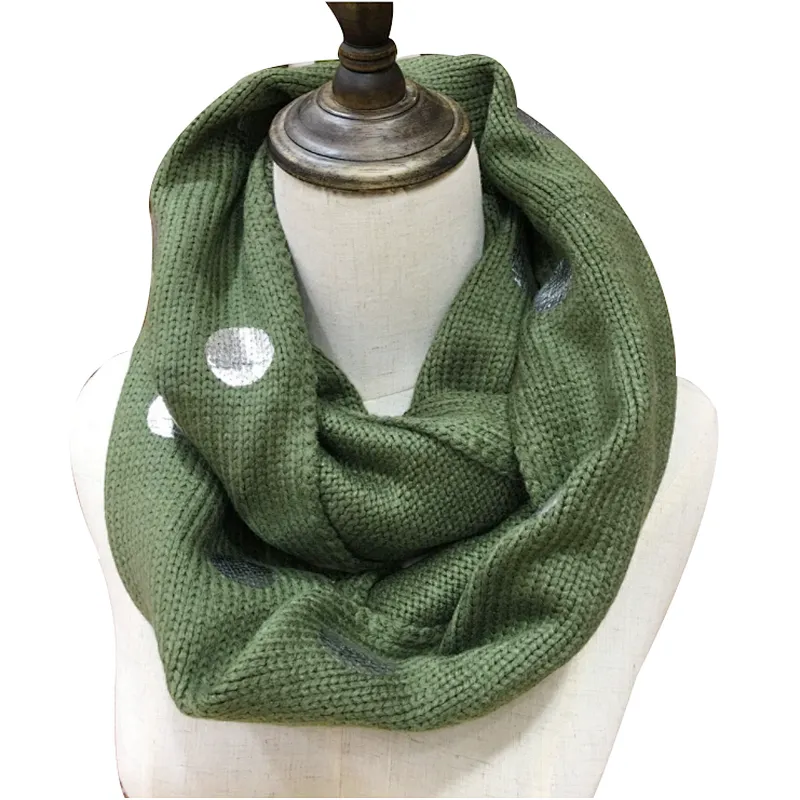 New style winter woollen scarf with polka dot and gold stamping scarf