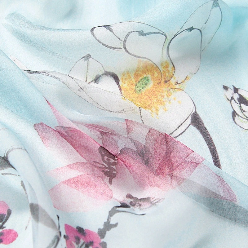 OEM Design Pashmina Shawls Custom Digital Print Women Silk Scarf